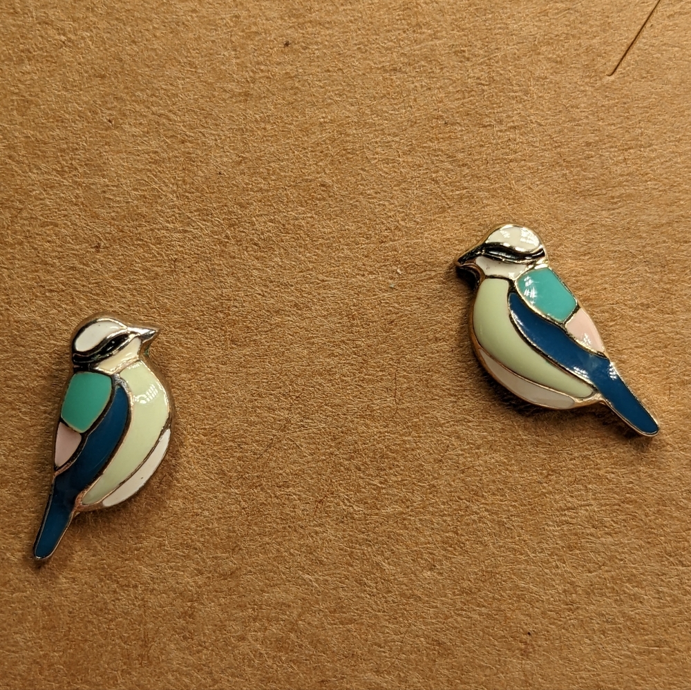 Lauren Conrad blue bird stud earrings